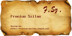 Fronius Szilas névjegykártya